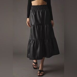 Anthropologie The Somerset Maxi Skirt: Faux Leather Edition Sz S